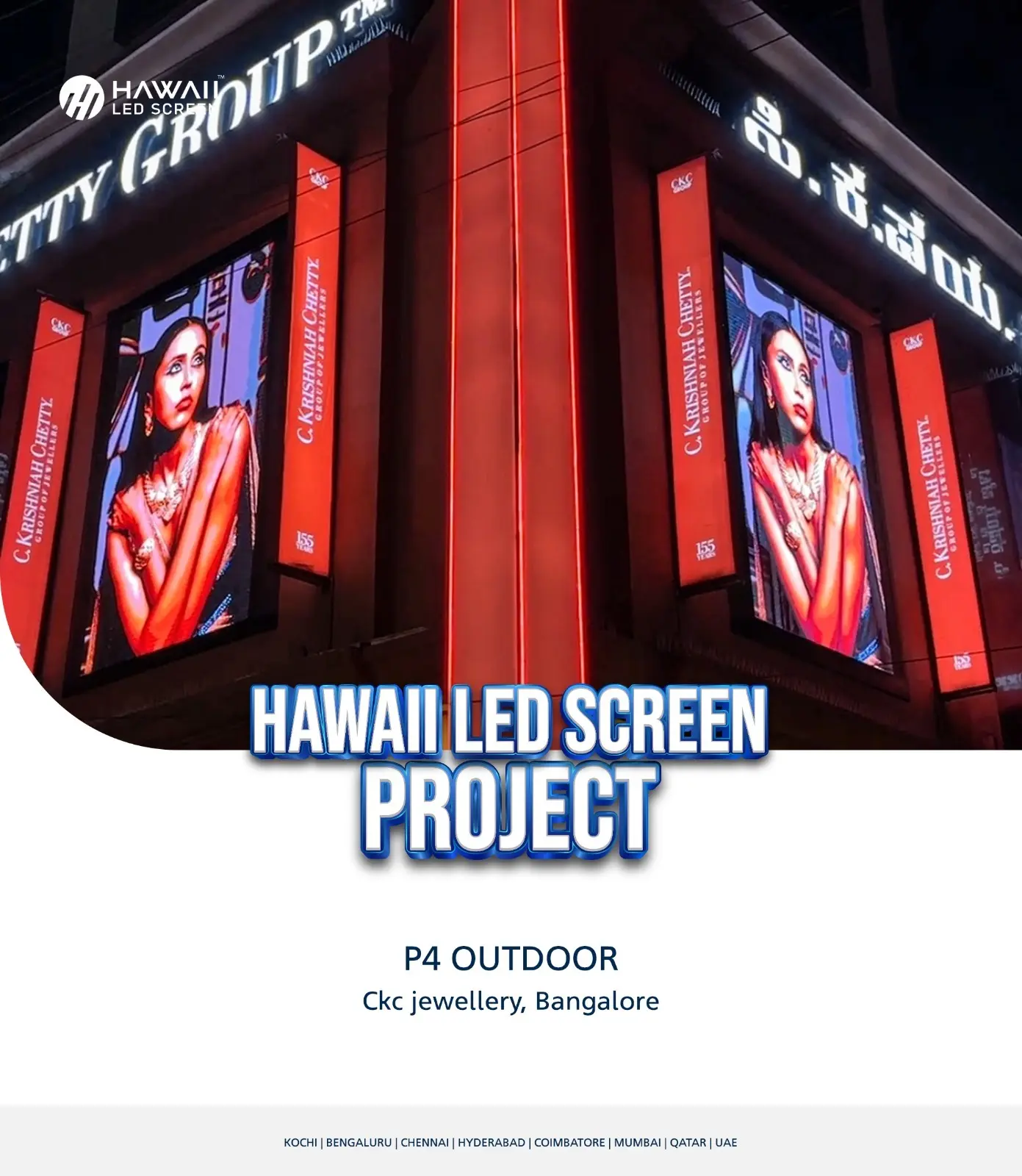 Fixed LED screen in Kochi commercial installation