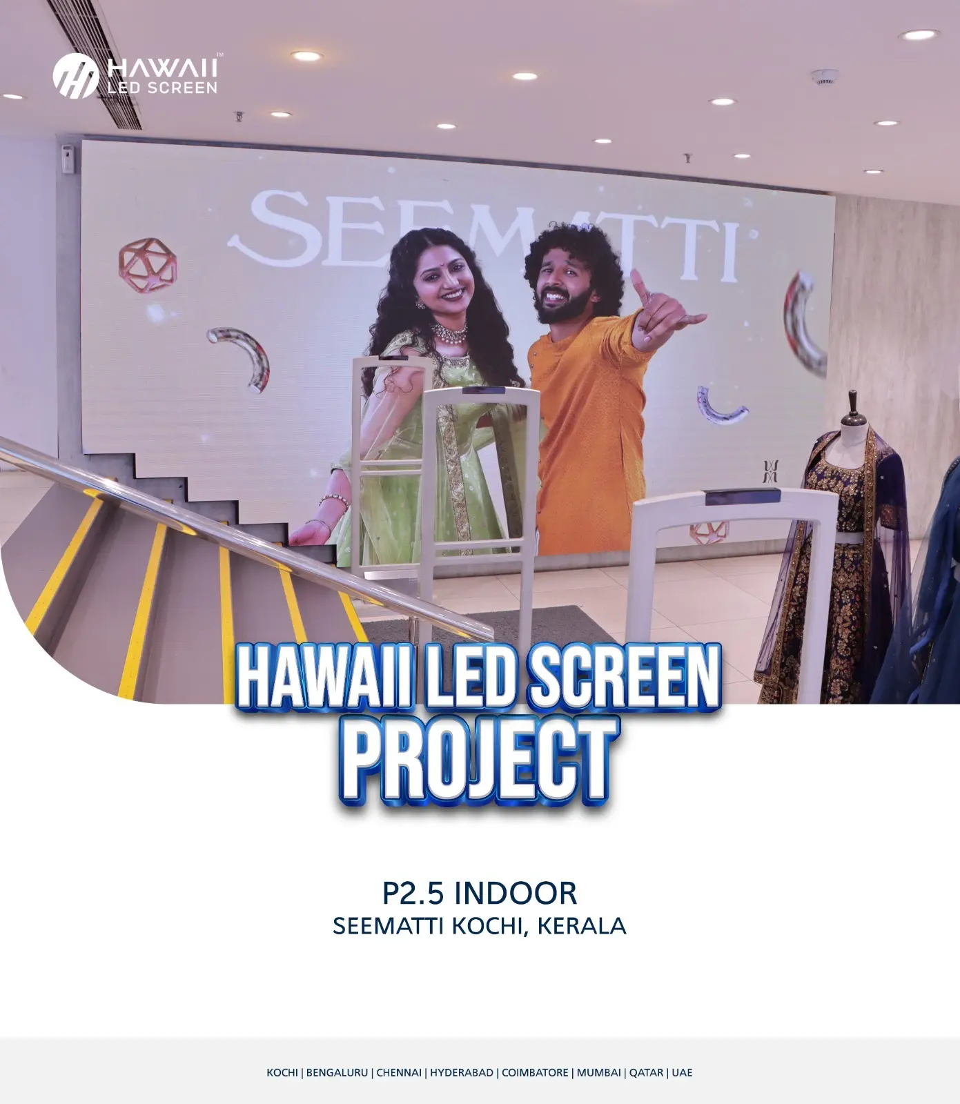 LED screen display in Kerala commercial installation